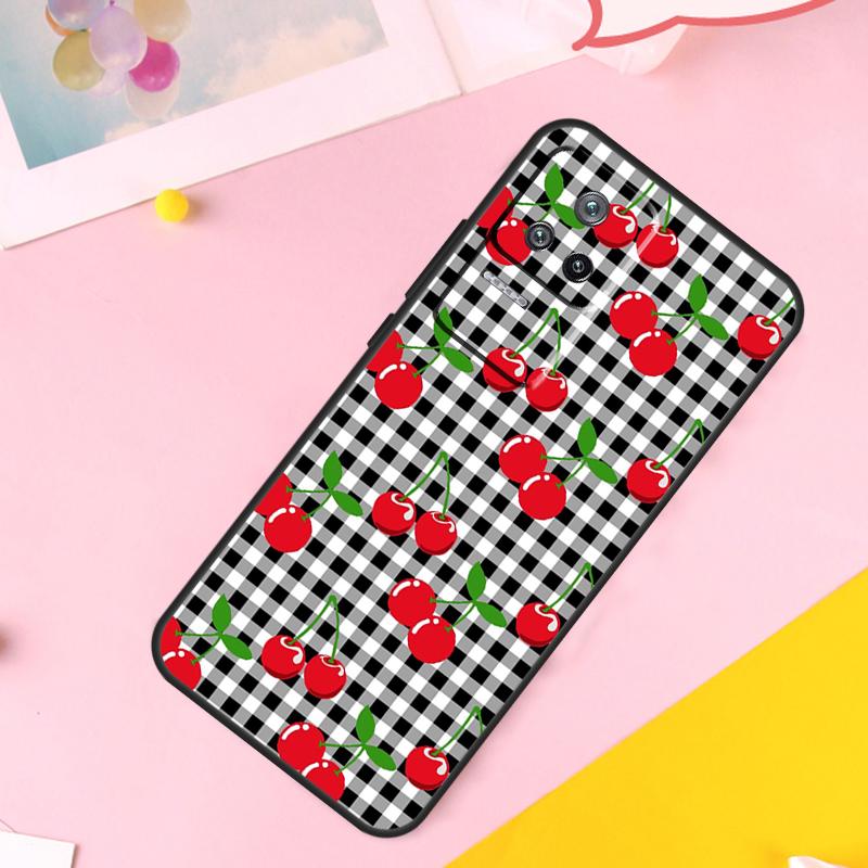 Cherry Pattern Case For Xiaomi 14 Ultra 13 11T 12T 13T Pro 12 Lite POCO X6 Pro M6 X3 X4 X5 M5s F3 F5 Cover