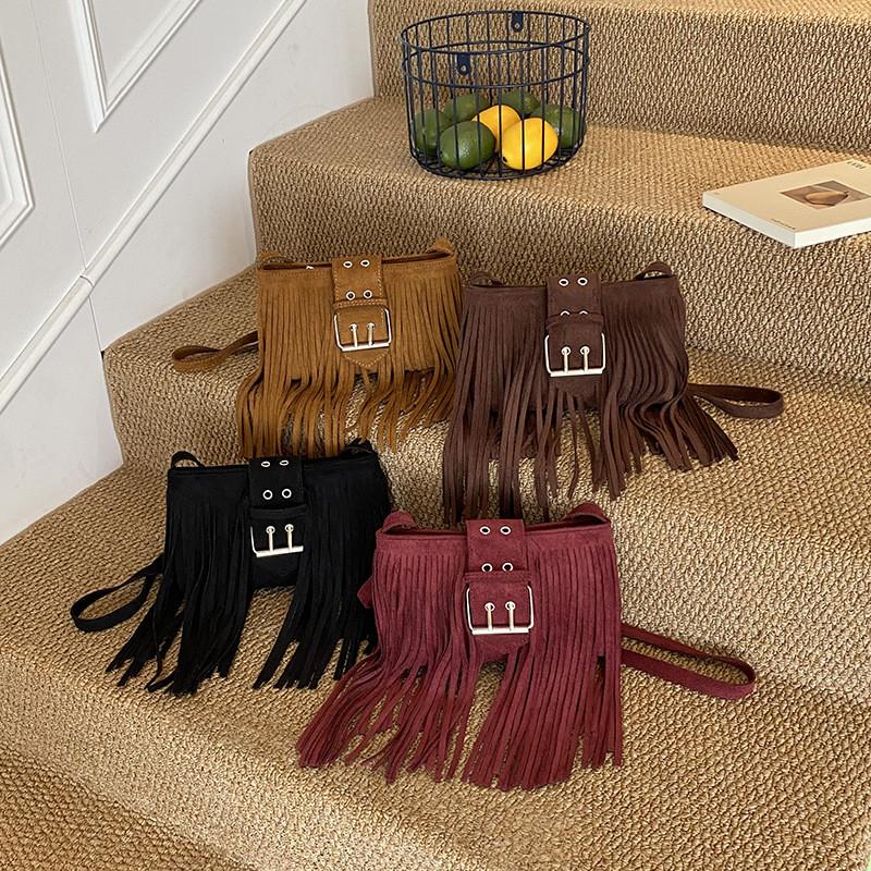 Minimalist Faux Suede Small Square Bag With Zipper Closure For Daily Casual Use