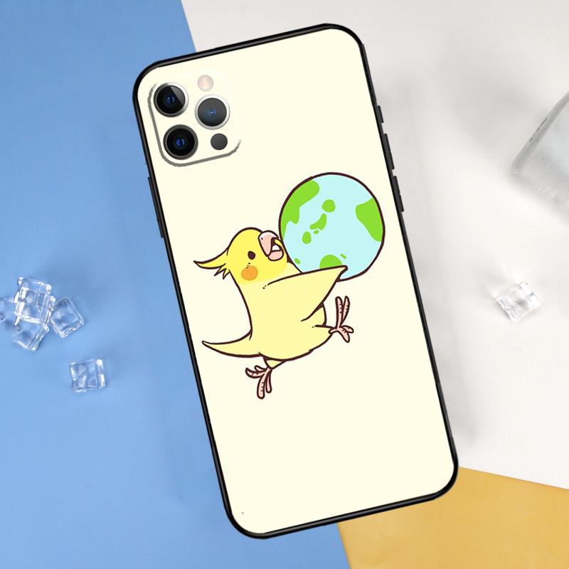 

Chubby Cockatiel Parrot Bird Phone Case For iPhone 16 Pro Max 12 13 Mini 11 14 15 Pro Max XR 16 15 Plus 16e Cover Shell iPhone 12 Pro