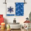 Artoid Mode Lingge Star Leaves Hanukkah Kitchen Towels Dish Towels, 18x26 Inch Farmhouse Holiday Decoration Cleaning Set of 2
