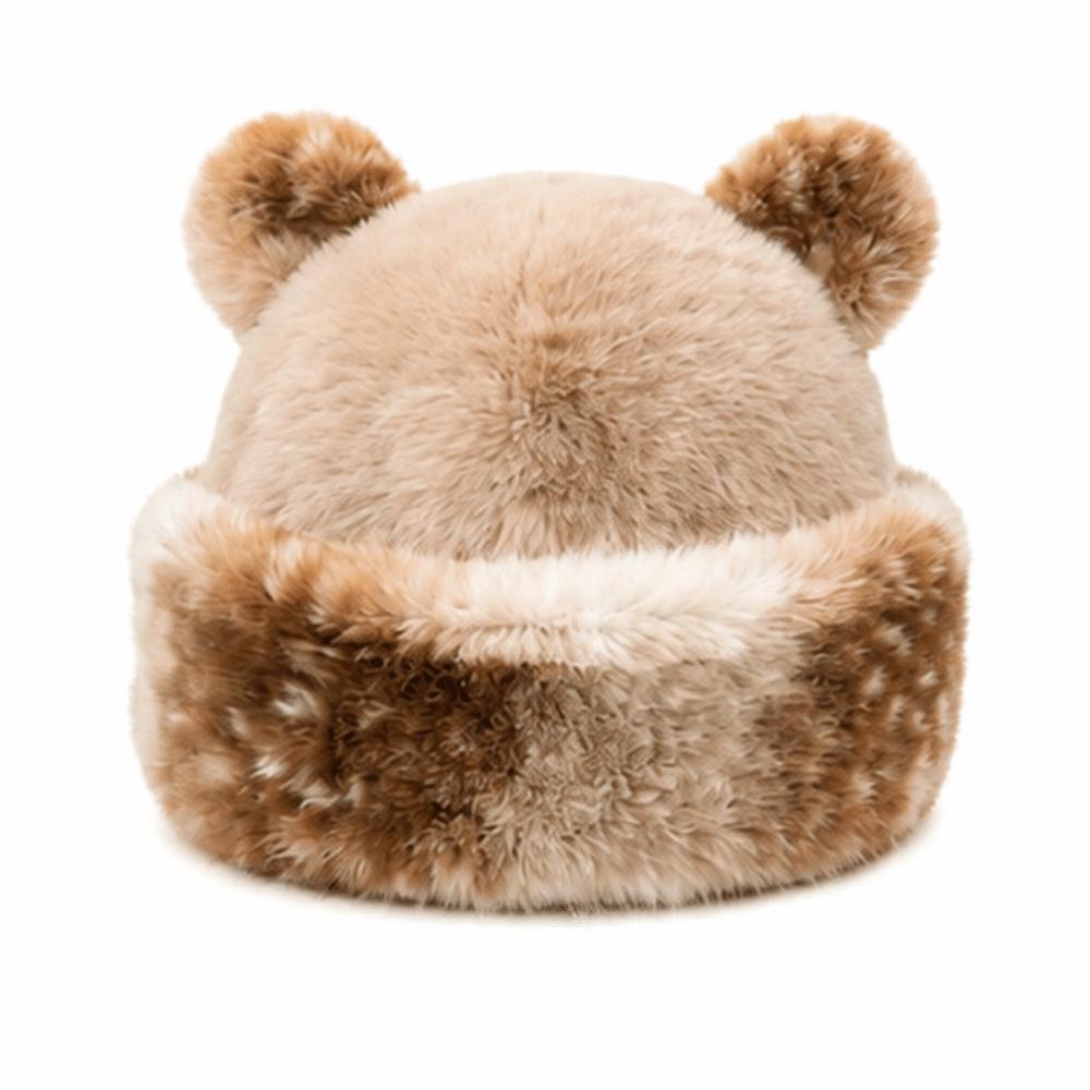 Warm Plush Bucket Hat Thicken Fleece Fluffy Panama Hat Fashion Fisherman Cap for Women бежевый