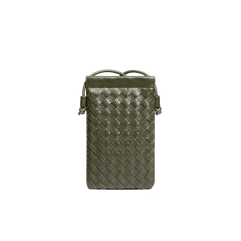 Vertical Mobile Phone Small Square Bag, Fashionable Hand-woven Bag, Mini and Cute Solid Color Single-shoulder Crossbody Bag