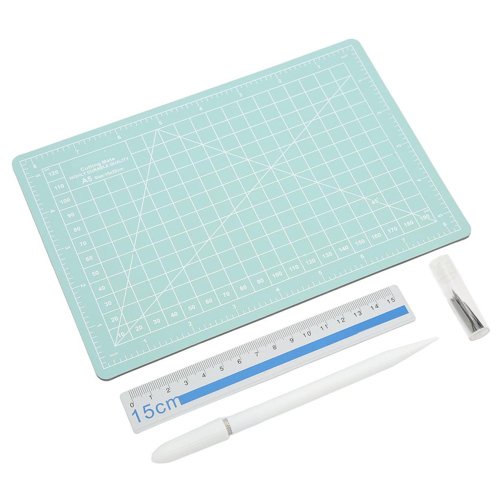 Exacto Knife Set Portable DIY Hand Account Art Craft Engraving Pen Knife A5 Cutting Pad Aluminum Ruler 12 Blades Set