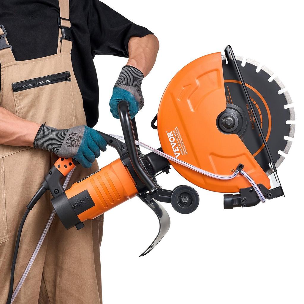 14'' Electric Concrete Saw Wet/Dry Saw Cutter with Water Pump and Blade