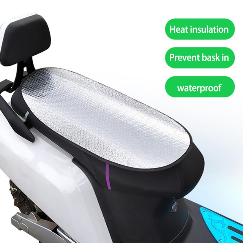 Aluminum Film Seat Cover Easy To Install Motorcycle Seat Cover Silver