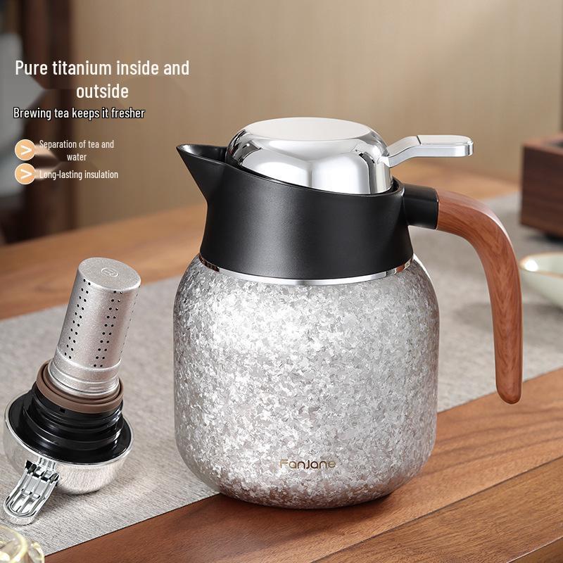 Pure Titanium Moka Pot 2025: Portable Insulated Teapot for Tea & Water Separation (White Tea & Pu-erh).