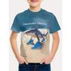 Cute 3D Shark Sports Shoe Pattern T-shirt, Suitable for Teenage Boys In Summer