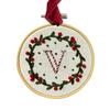 DIY Embroidered Christmas Ornaments Personalized Initial A–Z Monogram Embroidery Set Mini Handmade Christmas Embroidery Kit for Beginners