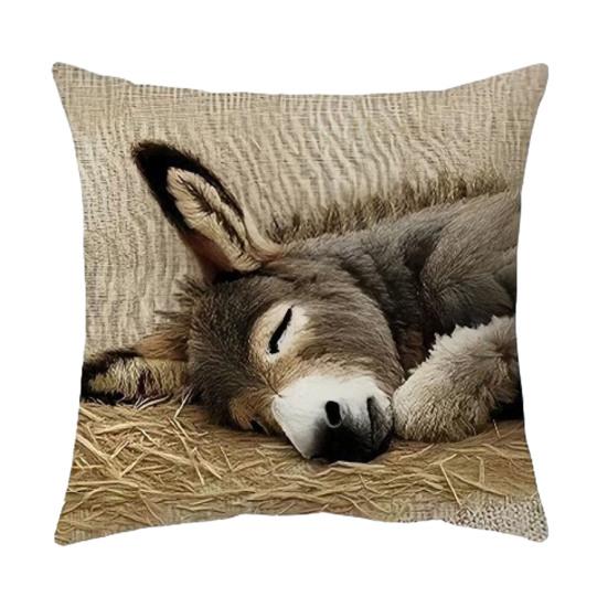 Pillow Cover Squealing Goat Donkey Rabbit Puppy Alpaca Print Cushion Case Sofa Bed Pillowcase Bedroom Dorm Home Decor
