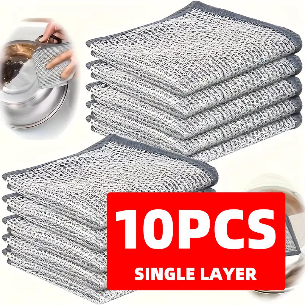 1/3/5/10 New Upgraded Single/Double-Layer Scratch Resistant Wire Dishcloths Scratch Resistant Wire Dishcloths Kitchen Cleaning