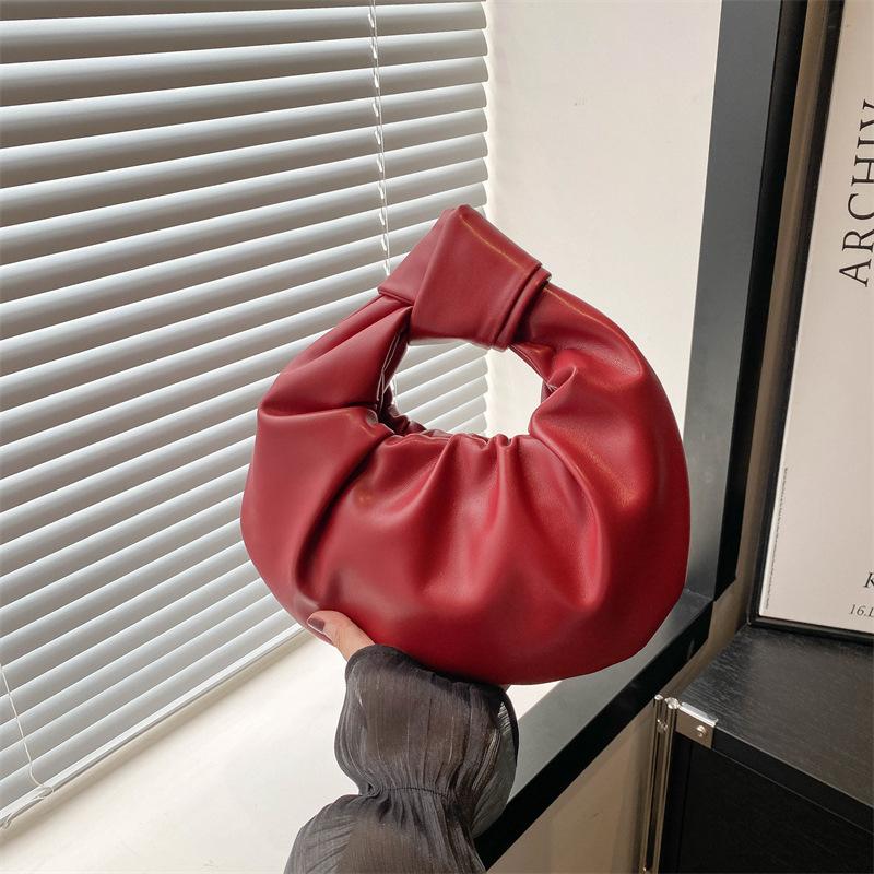 Street trend pleated bag summer new small bag texture women's bag simple small fresh handbag
