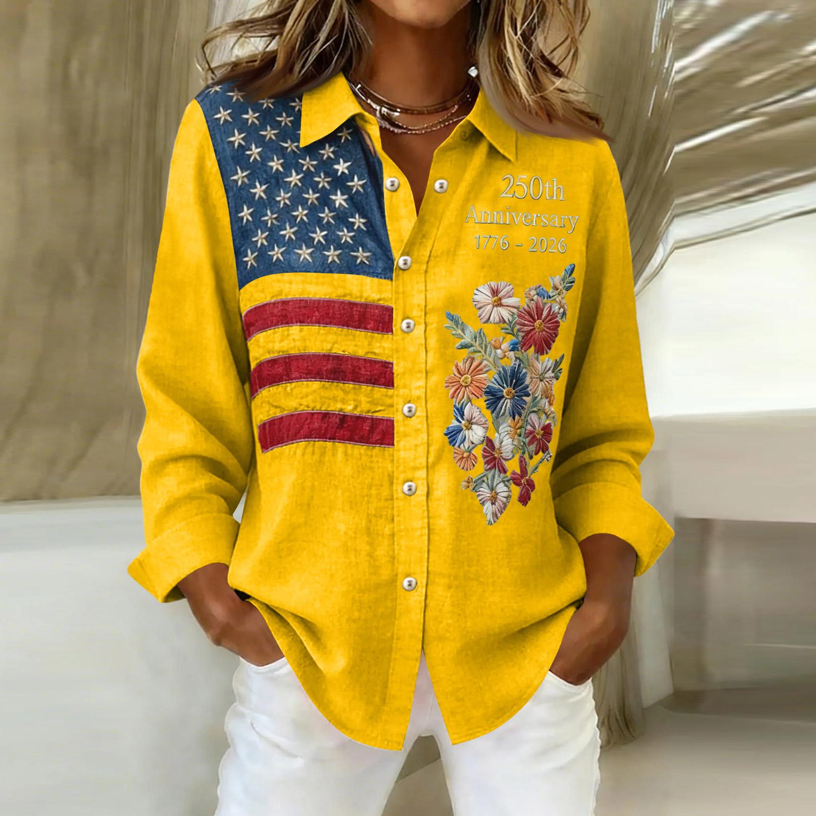

250th Anniversary 1776-2026 Women s Tee Casual Printed Shirt XL жовтий