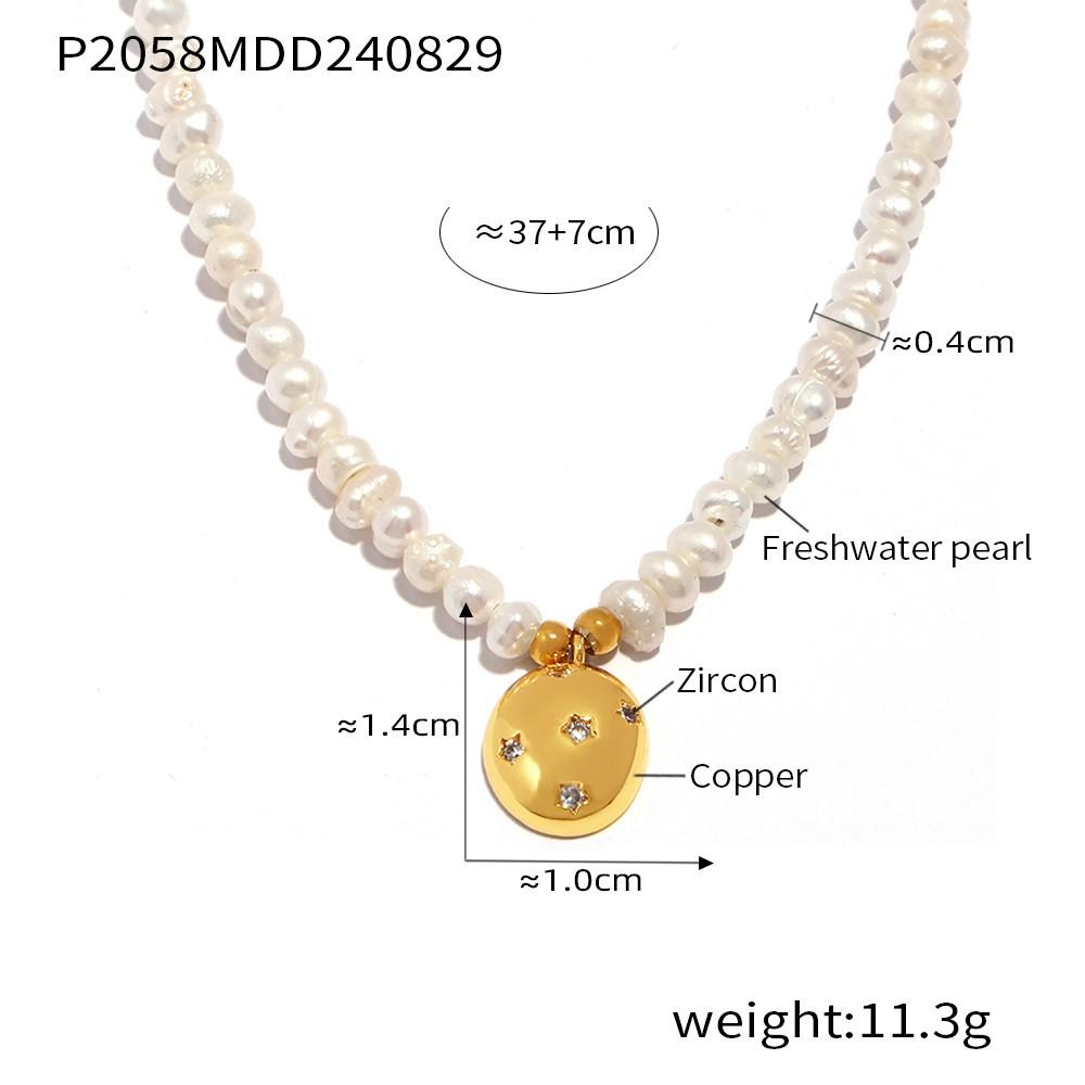 

Барочное ожерелье из натурального пресноводного циркона, женская модная циркониевая медная подвеска, ручная работа, элегантные циркониевые аксессуары, подарок 44cm