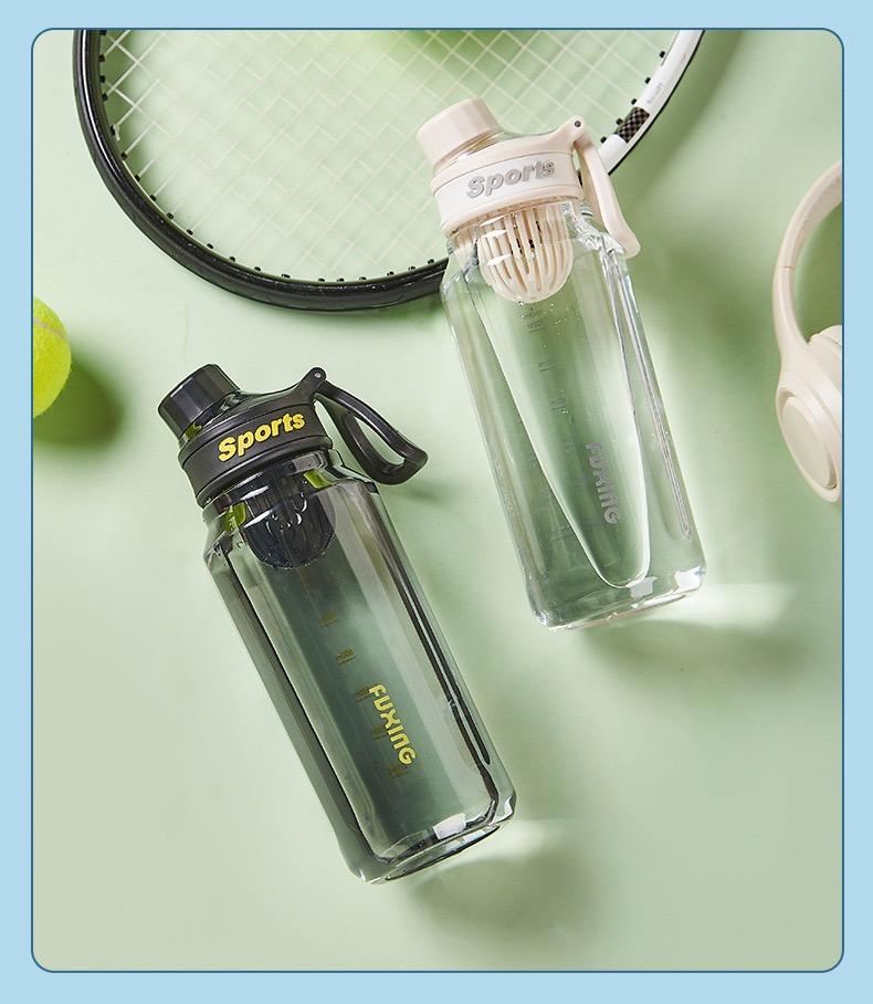 Outdoor Activity Fitness Portable Water Cup Large Capacity Sports Water Bottle Car Cup with Scale Student Plastic Cup With Handle