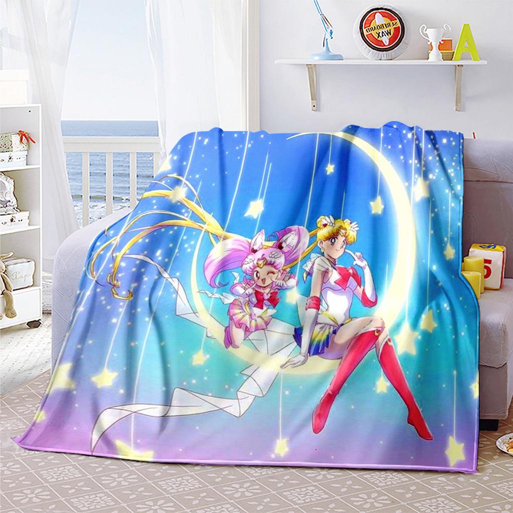 Japanese anime cute cartoon theme Sailor Moon Tsukino Usagi blanket suitable for home beds, sofa covers, office nap, outdoor warm blankets O4