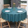 Round Tablecloth Heavy Duty Vinyl Table Cover Waterproof Oil-Proof Fitted Table Cloth Home Decor Kitchen Picnic
