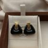Irregular Ring Enamel Stud Earrings, Natural Light Luxury, High Sense, Fashionable Elegance and Luxury, New Autumn and Winter Earrings