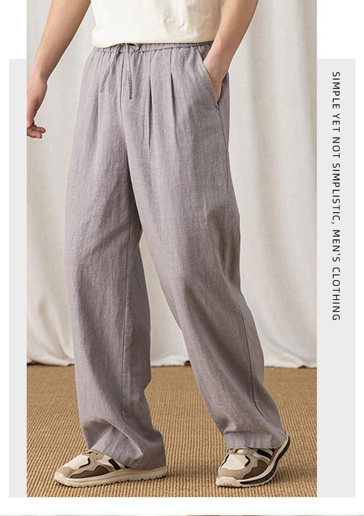 Ramie Blend Men's and Women's Casual Pants Breathable Pants
