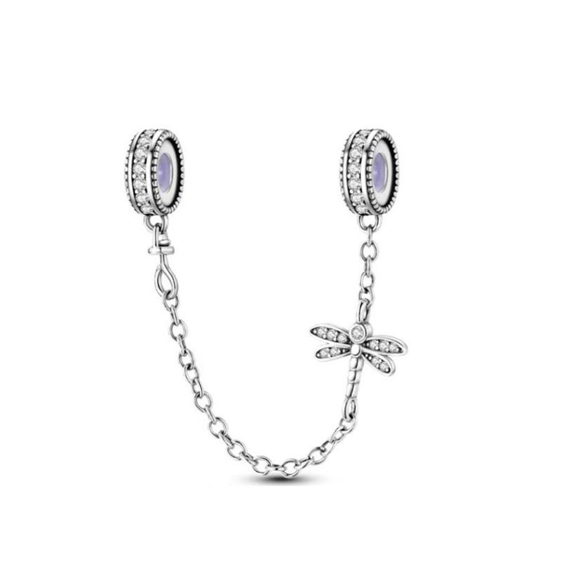 New Plated Copper Moon Star Love Safety Chains Spacer Bead Charm Fit Original Bracelet For Women Diy Jewelry