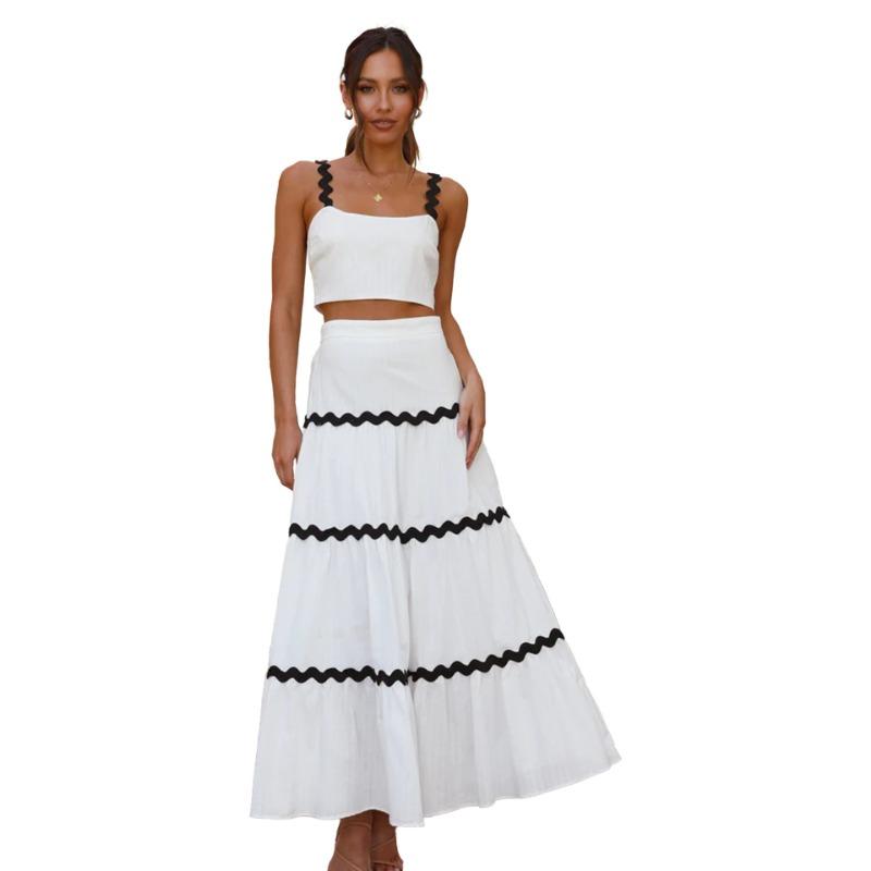 Women's Summer Simple Sexy Ripple Blazer Oversized Set Skirt