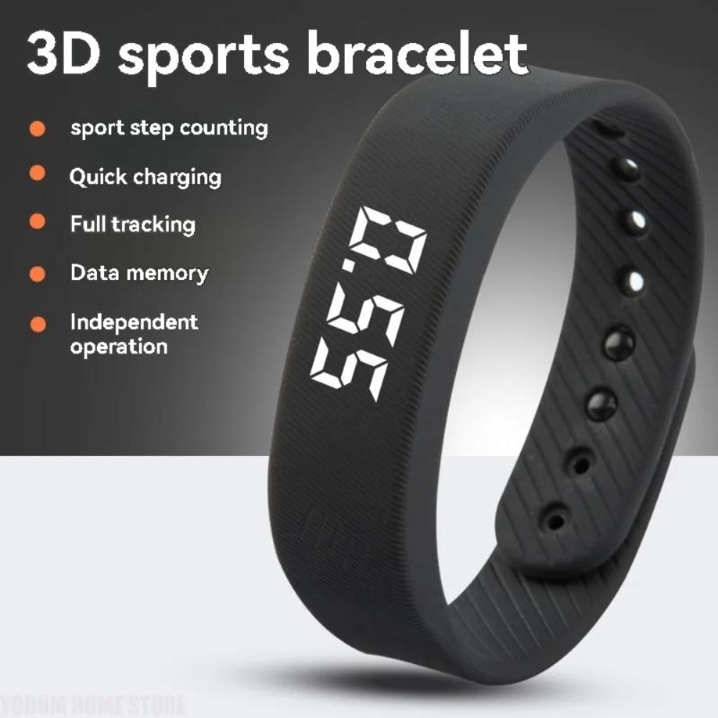 LED Digital Smart Armband Fitness Tracker, Wasserdichter Sport Schrittzähler, Vibrationswecker Armband für Kinder Männer Frauen