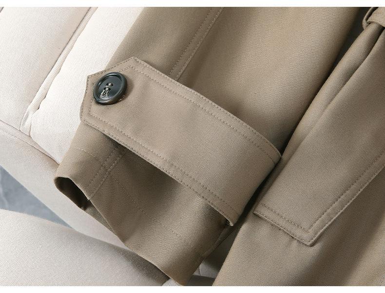 Gabardina Gris de Longitud Media para Mujer Petite: Estilo Coreano y Británico Primavera/Otoño 2025