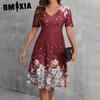 Women's Fashion Summer Spring Short Sleeve V-Neck Casual Dresses