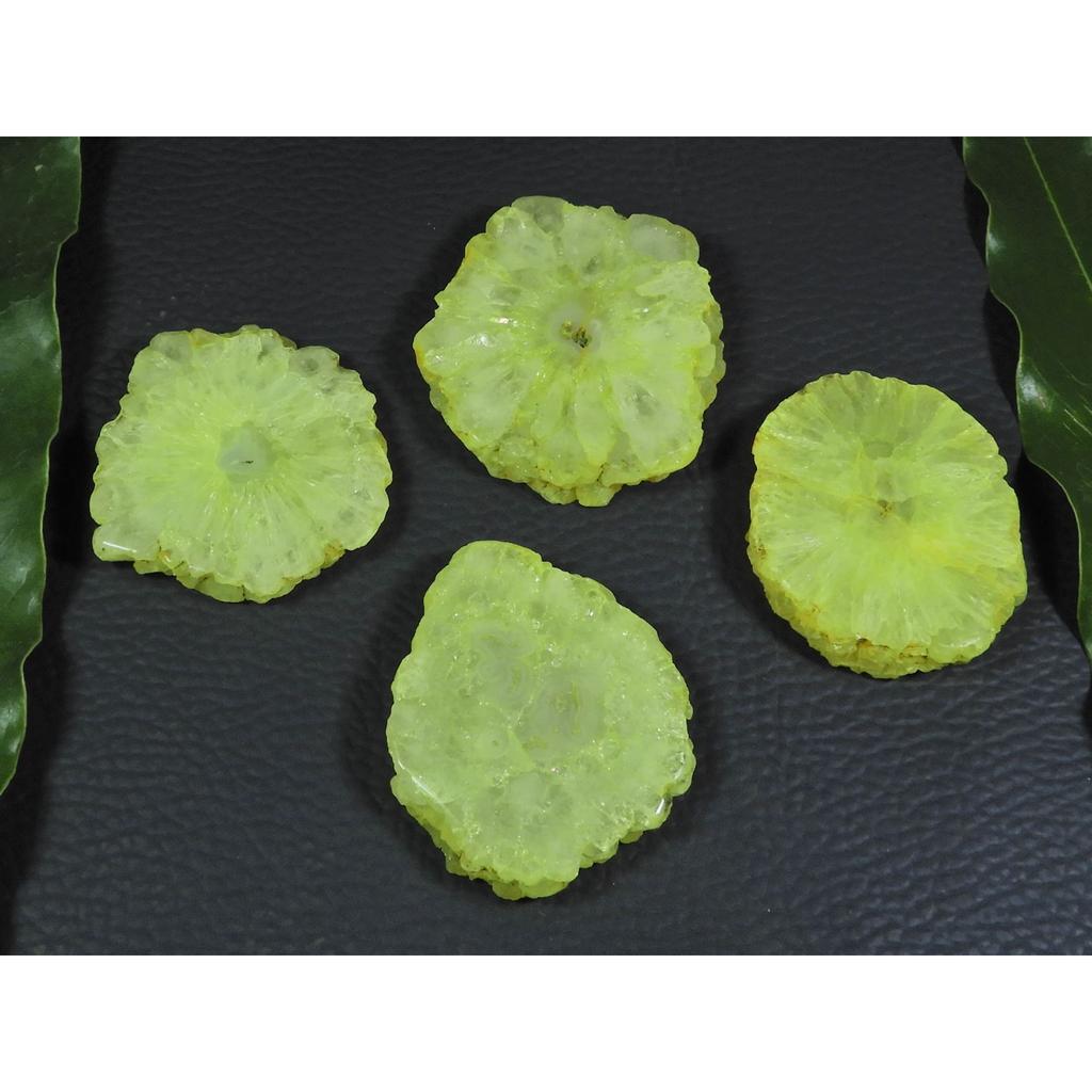 270Cts. Dyed Solar Durzy Agate 4Pcs Crystal Loose Gemstone Lot 30X35-39X41MM A-227