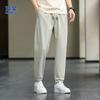 Romon Men's Ice Silk Casual Jogger Pants with Side Splicing