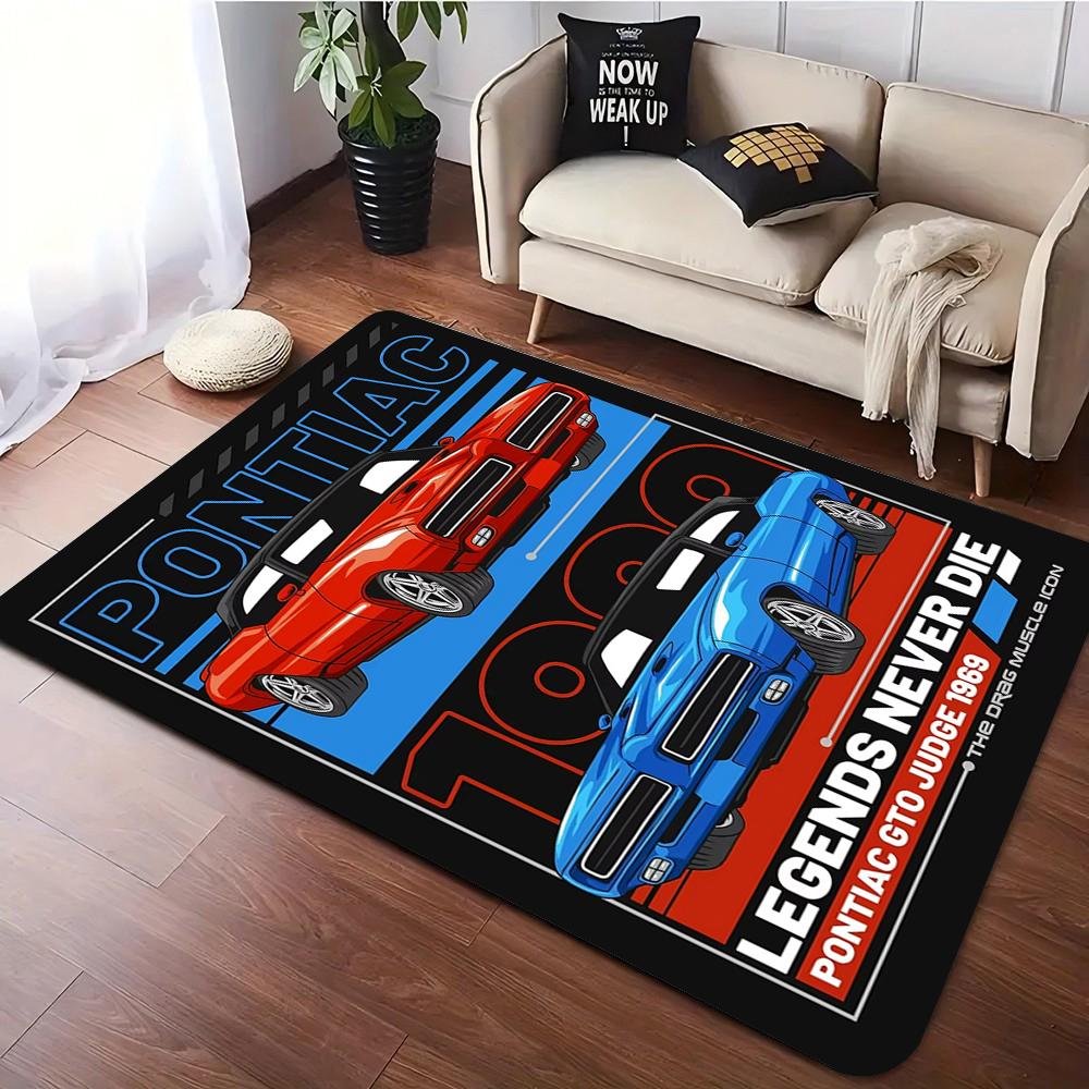 Vintage Japanese Manga Style Carpet for Living Room Bedroom J-DM Racing Car Retro Print Classic Cars Carpet for Home Decor Gifts