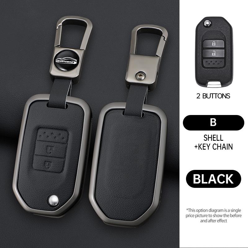 Interior Mouldings Zinc Alloy Car Key Case Cover Shell For Honda Civic Accord City Odyssey CR-V XR-V HR-V Vezel Jade Jazz Crider