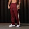 Men's Black & White Striped Patchwork Streetwear Fitness Pants