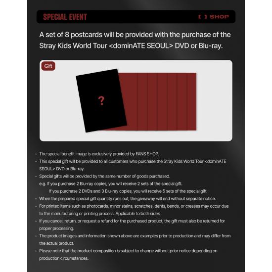 Select POB DVD Ver Stray Kids World Tour dominATE SEOUL