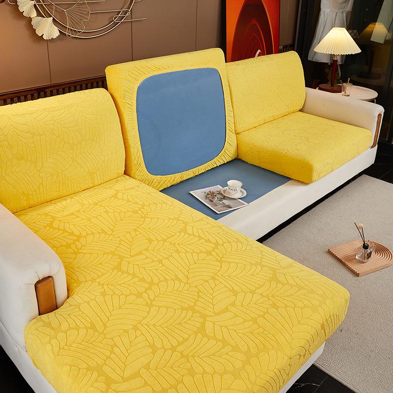 

Эластичный жаккардовый чехол для дивана, однотонный утолщенный угловой комбинированный чехол для дивана, чехол для защиты мебели для гостиной 1pc normal size-XL жёлтый
