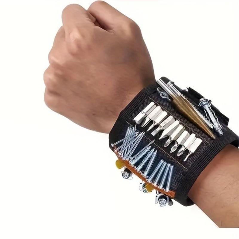 Magnetic Wristband for Screws, Nails, Bolts & Drill Bits - Unique Support Design - Perfect Gift for Handyman, Electrician, Car Repair