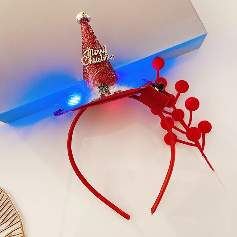 Christmas Hair Hoop Christmas Decoration 2025 Hairband Headband Glowing Hair Pins Christmas Gift for Girls Boys Navidad