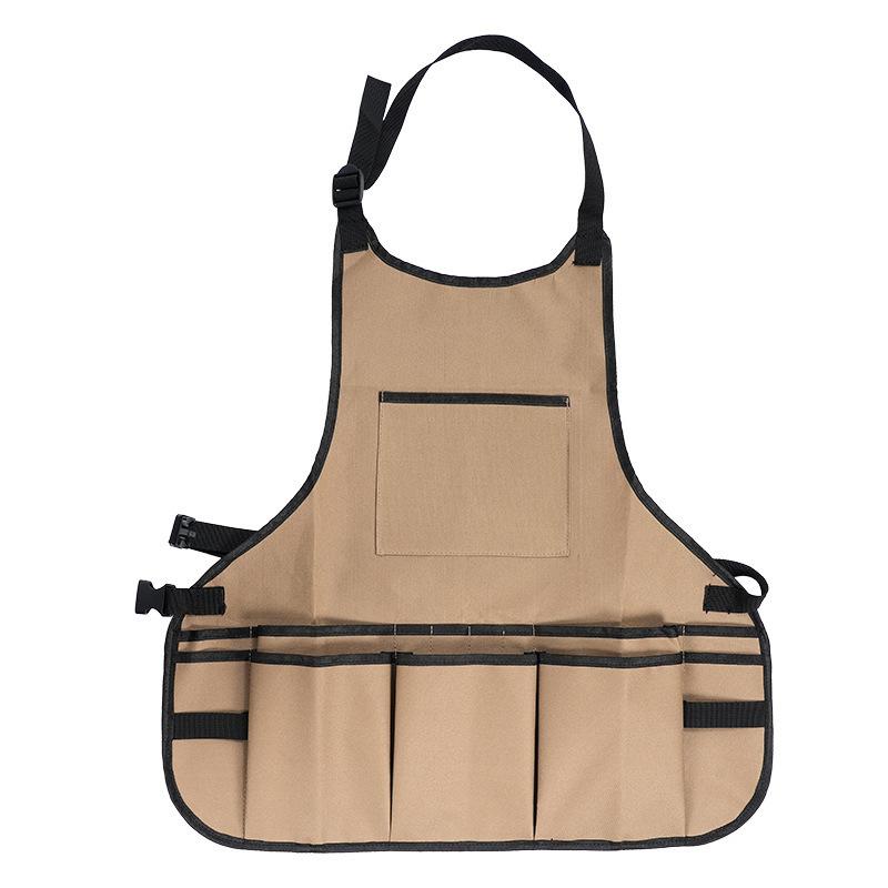 Multi-Pocket Garden Tool Storage Apron Large Capacity Wear-resistant Gardening Work Apron with Tool Pockets хаки