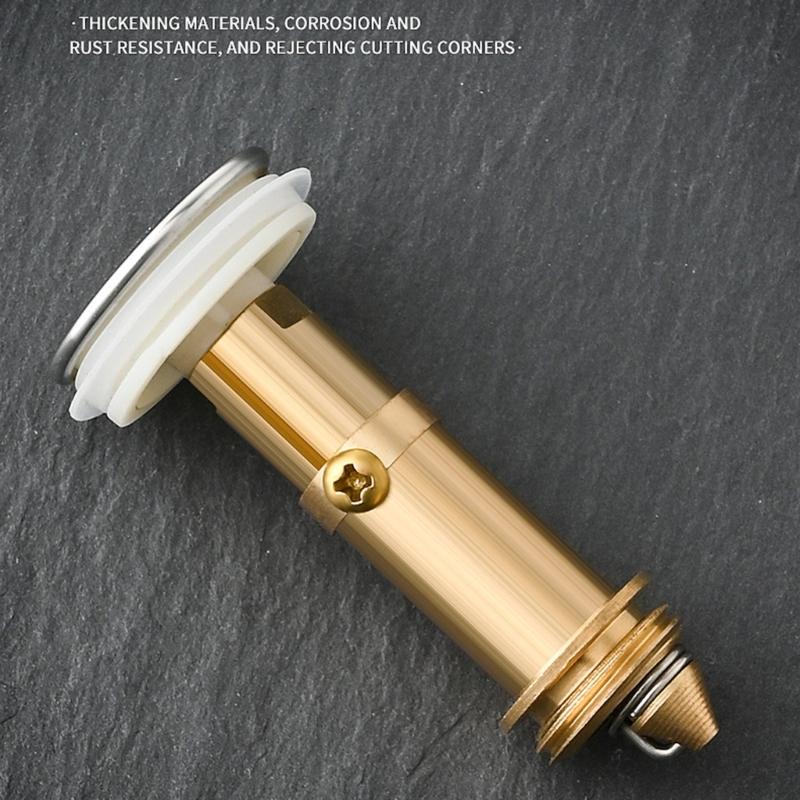 Not Clog Drain Stoppers with Accuracy Meshing Press Appear Sink Filter Steel ABS Coating Drain for Basin Bathtubs Kitchen