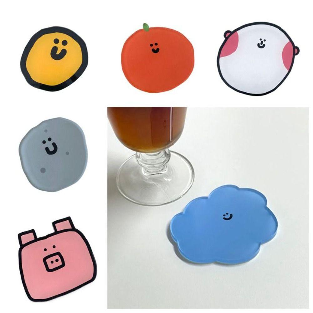 Acrylic Heat Insulation Pad Cartoon Tea Cup Mat Ins Coaster  Home