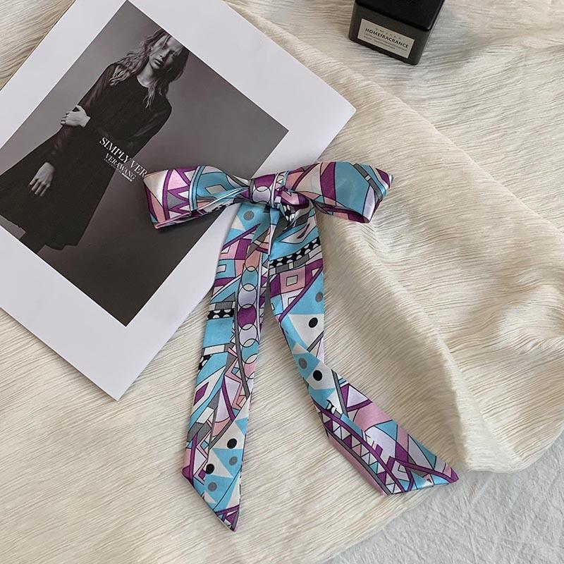 Long silk scarf, new thin and narrow decorative scarf, multi-purpose headscarf, headband, hair tie, bag streamer, gift box strap.