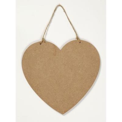 Door Sign - Creativ Company - Heart - 18.5 Cm X 19.5 Cm - Natural Wood - Customizable