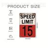 Vintage Retro 15 Mph Speed Limit Tin Metal Sign, Funny Warning Plaque, 8x12 Inch Unframed Classic Wall Art Decor