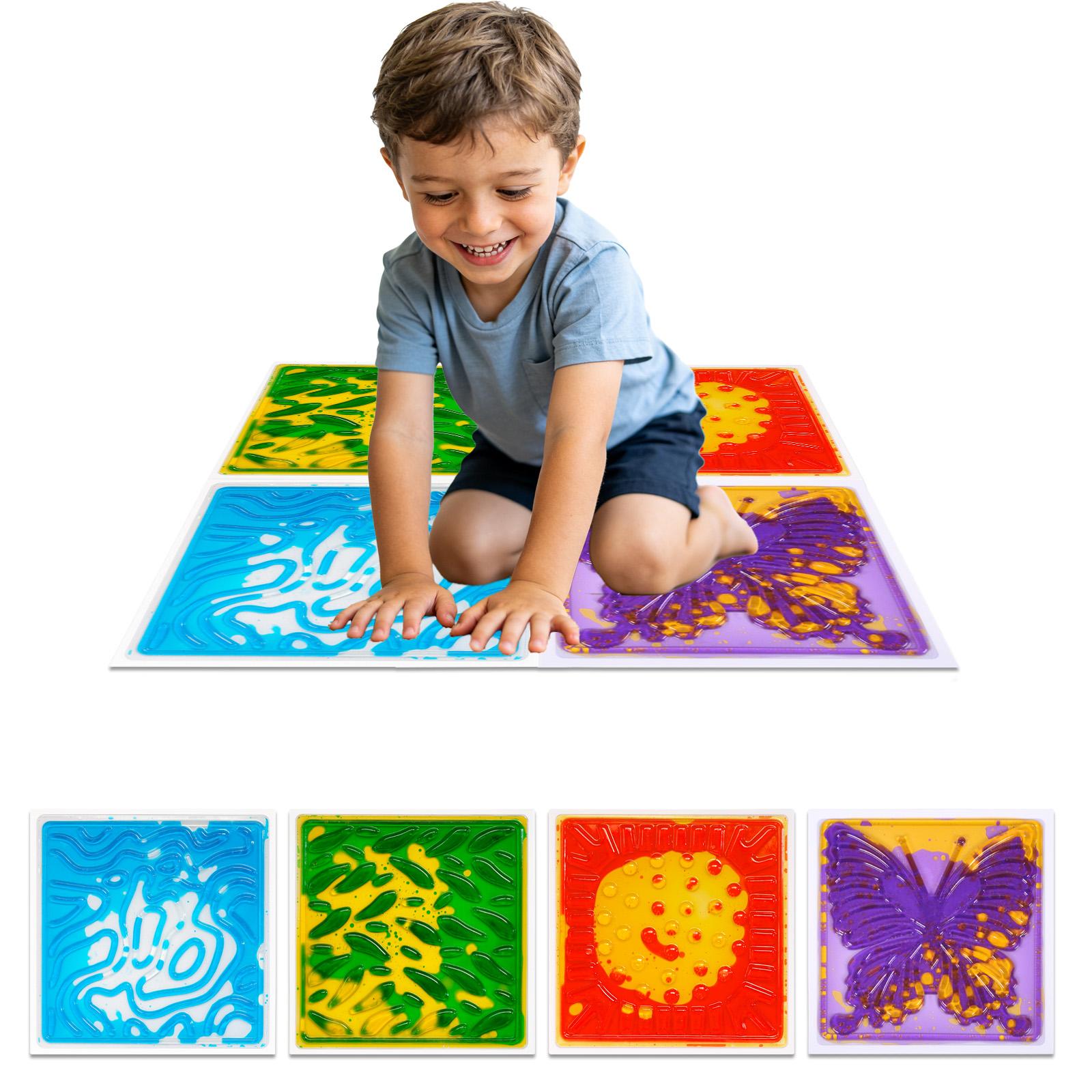 

Eco-friendly Odorless Texture Sensory Liquid Floor Tiles Easy Clean Anti-pressure Tiles School High-frequency Teaching Tiles разноцветный