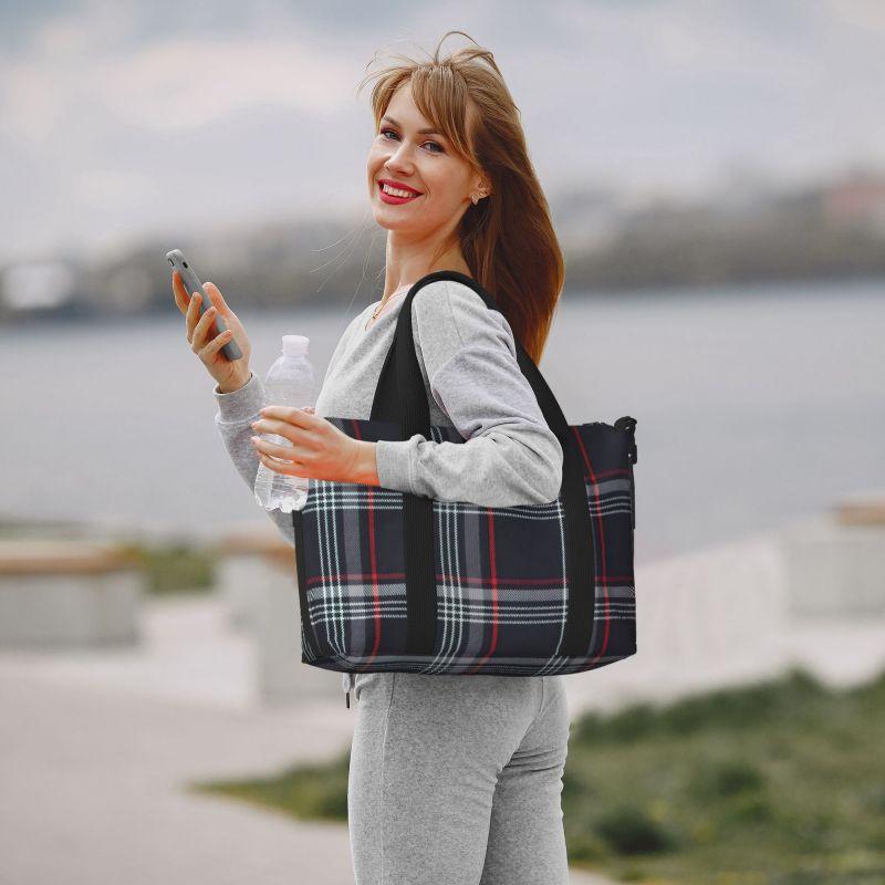 GTI Tartan Plaid Print Travel Duffel Bags Unisex Waterproof Foldable Carry on Luggage Bag Portable Lightweight Durable Handbag