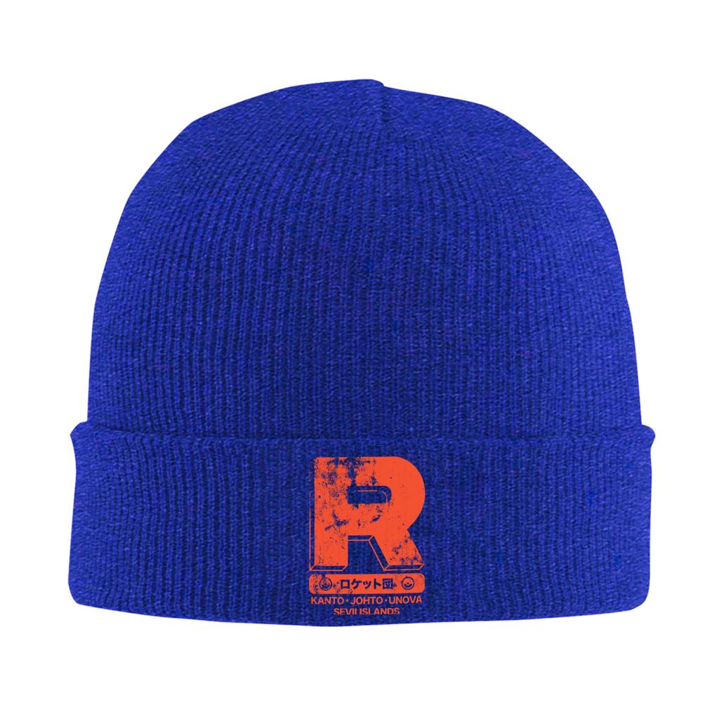 Team Rocket Training Corp Pokemon Knitted Hat Beanie Winter Hat Warm Acrylic  Hip Hop Anime Caps for Unisex Women Gift