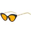 Retro Cat Eye Colorful Sunglasses Women Brand Designer Trending Men Metal Chain Shades UV400 Dark Green Sun Glasses