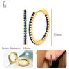 925 Silver Ear Buckles Fashion Hoop Earrings Dark Blue Crystal Pendant Gold Earrings High Women's Jewelry Luxury Gifts