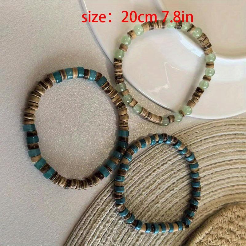 Mens Beaded Surfer Style Bracelet Set