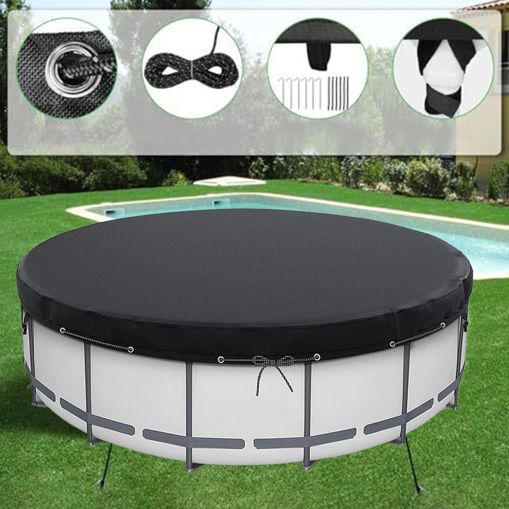 Easy Setup Pool Cover Solution Easy Installation 14FT Above Ground Pools 14FT Diameter Debris Protection Dustproof Protection
