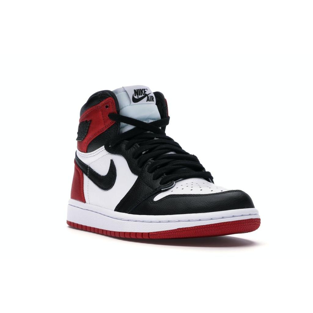 Air Jordan 1 Retro High Satin Black Toe Moteriški Sportbačiai Raudoni Balti-Varsity-Raudoni CD0461-016